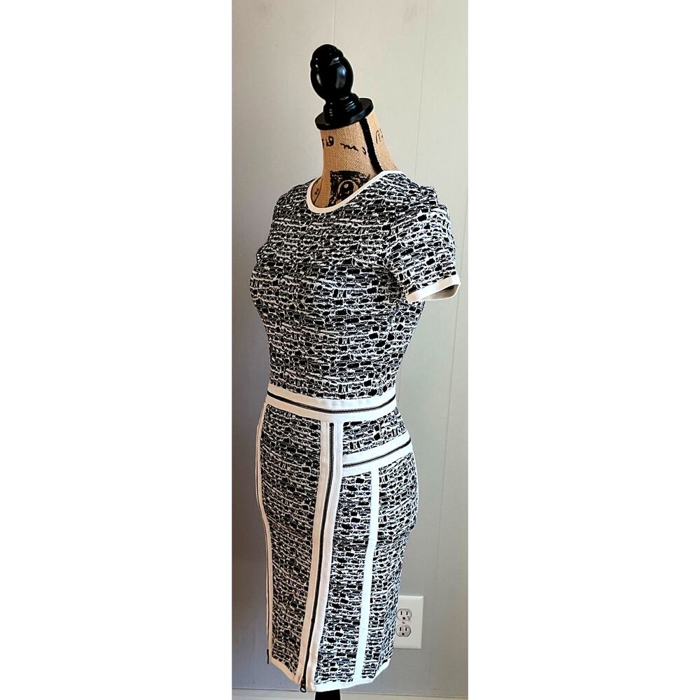 Marchesa Voyage Dress Multi Zipper Black and White Mini Dress Size XS